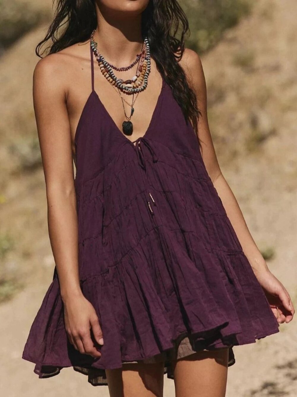 Free People Free-Est Zina Cotton Tunic Women's Dress Halter Cotton XL 290594
